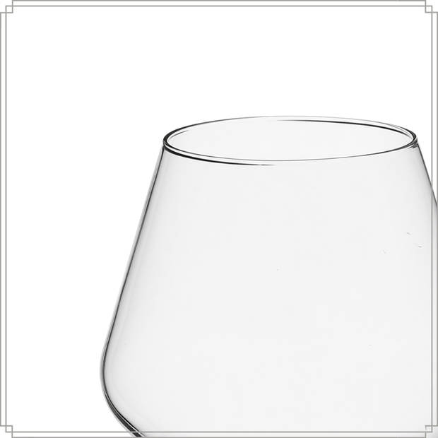 OTIX Wijnglazen - Witte Wijnglazen - Wit Wijnglas - 270ML - Set van 6 - Transparant - Kristal - TOPAZ