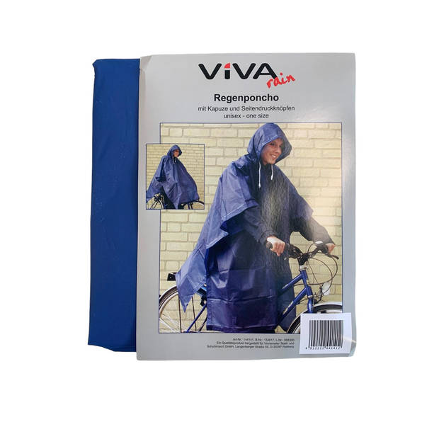 Regenponcho Blauw One size fits all Fietsponcho