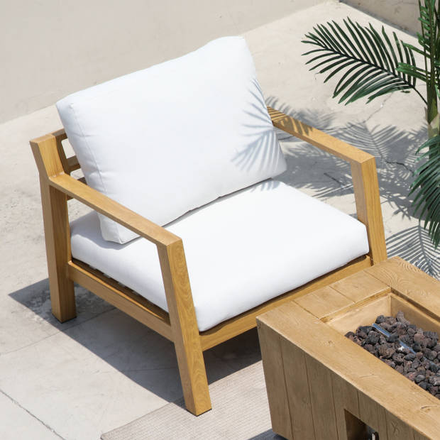 AXI Orla Loungeset 4-delig met bank, tafel & 2 loungestoelen Tuin Loungemeubel van Aluminium in Hout Look