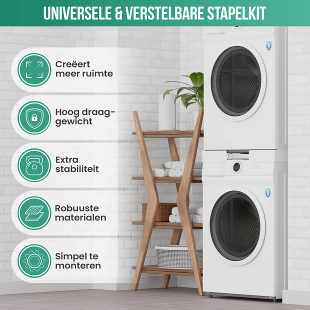 Avalo Tussenstuk Wasmachine Droger – Stapelkit Wasmachine Droger - Tussenkader - Universeel Verstelbaar