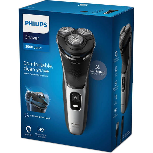 Philips Shaver Series 3000 - S3143/00 - Scheerapparaat voor Mannen - Zilver