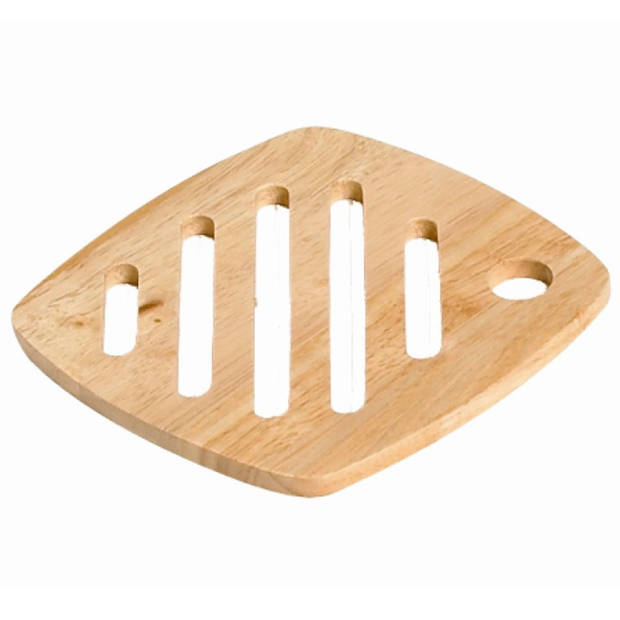 Set van 4x stuks vierkante pannen onderzetters van hout 18 cm - Panonderzetters