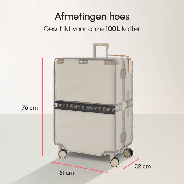 ONYX Kofferhoes 100L - 32x51x76CM - Koffer Beschermhoes - Transparant