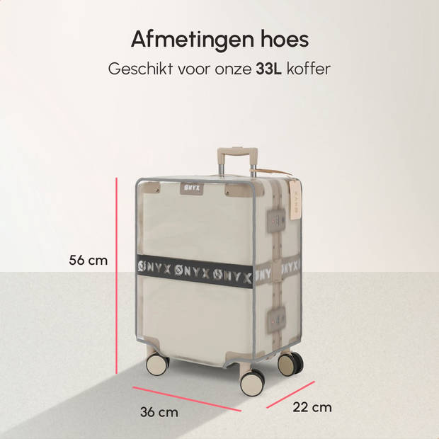 ONYX Kofferhoes 33L - 22x36x56CM - Koffer Beschermhoes - Transparant