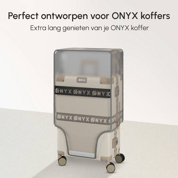 ONYX Kofferhoes 35L met voorvak - 24x37x55CM - Koffer Beschermhoes - Transparant