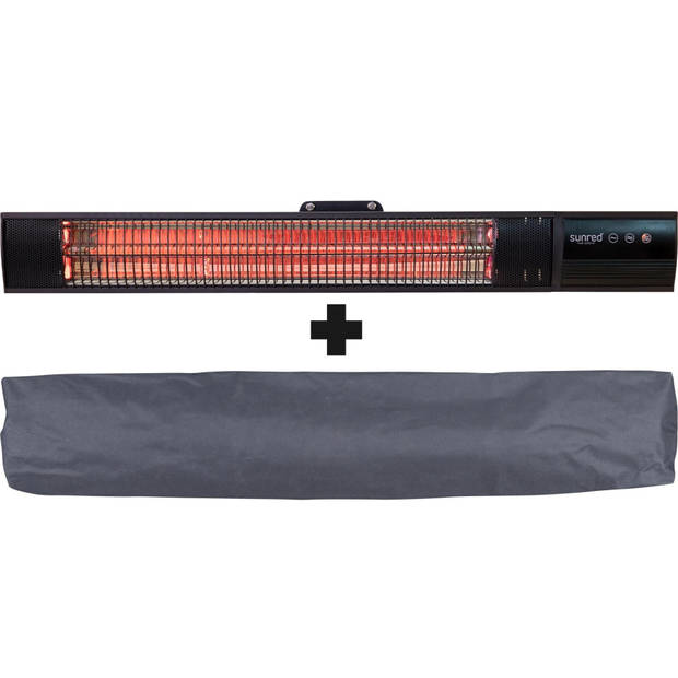 Sunred Heater & Hoes - Dark lijn - Zwart - Wand model - Terrasverwarmer – Carbon rosé