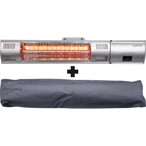 Sunred Heater & Hoes - Ultra lijn - Zilver – Wand model - Terrasverwarmer – Halogeen