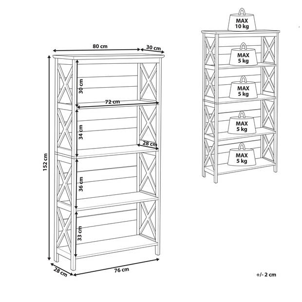 Beliani FOSTER - Boekenkast-Wit-MDF