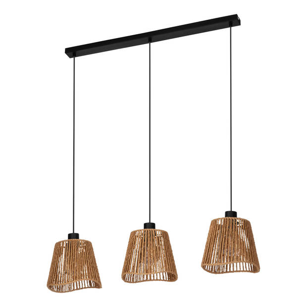 EGLO Lavister Hanglamp - E27 - Papier;Staal - Zwart;Bruin