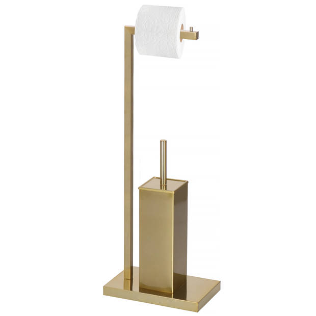 Springos Toiletbutler Toiletrolhouder Toiletborstel met houder Toiletaccessoire Goud