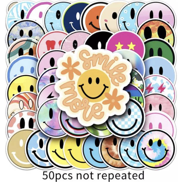 Knaak Smiley Stickers 50 Stuks Emoticon Stickers Grappige Sticker