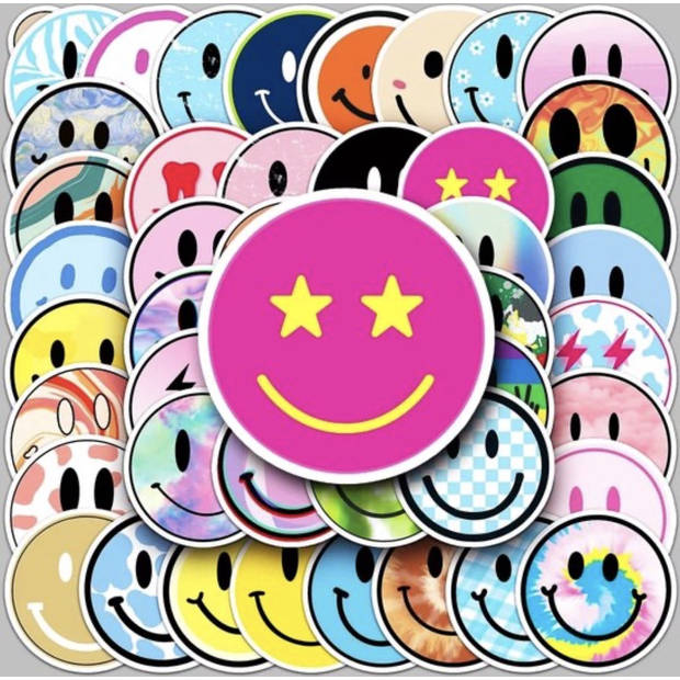 Knaak Smiley Stickers 50 Stuks Emoticon Stickers Grappige Sticker