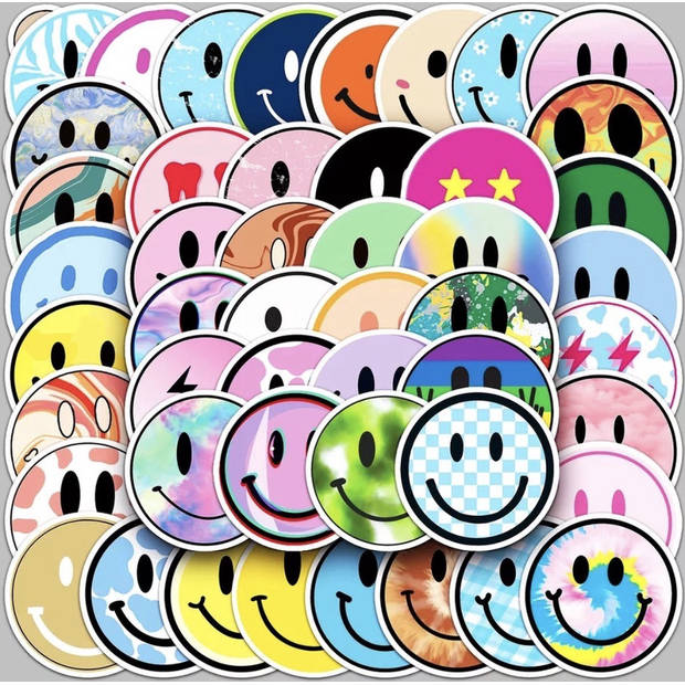 Knaak Smiley Stickers 50 Stuks Emoticon Stickers Grappige Sticker