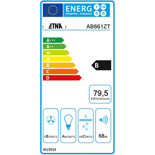 ETNA AB661ZT - Slimline schouwkap - 60 cm - Matzwart