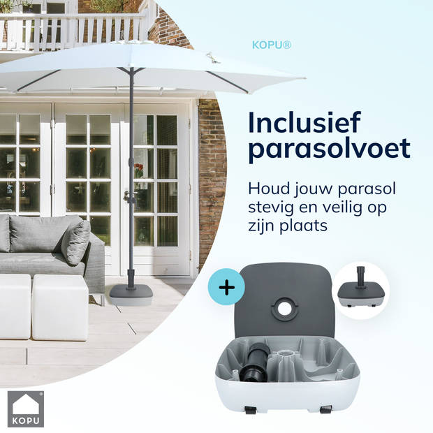 Kopu® Sevilla Parasol Rechthoek 200x300 cm met Hoes en voet - Creme