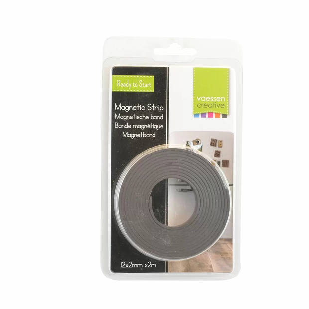 2x Rol met zwarte magneetbanden/magnetische strips 2 m x 12 mm - Tape (klussen)