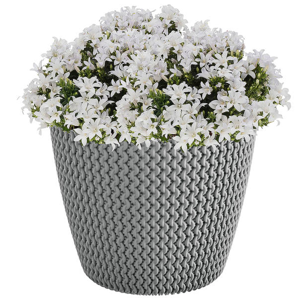 Prosperplast plantenpot kunststof - lichtgrijs - D22 x H19 cm - Plantenpotten