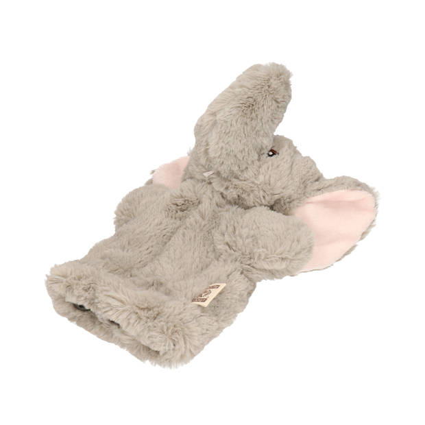 Handpop / knuffel olifant pluche 22 cm - Handpoppen