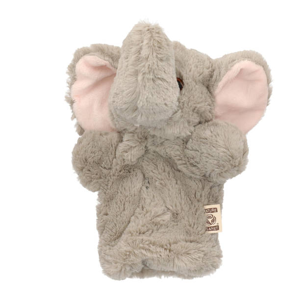 Handpop / knuffel olifant pluche 22 cm - Handpoppen