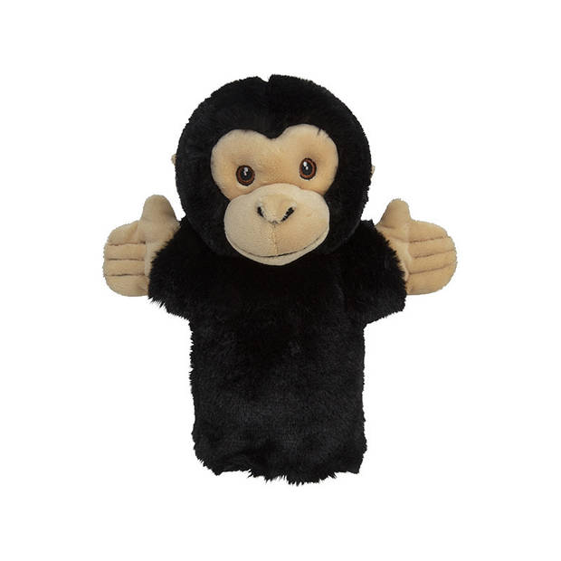 Speelgoed Handpop chimpansee aap zwart 23 cm - Handpoppen