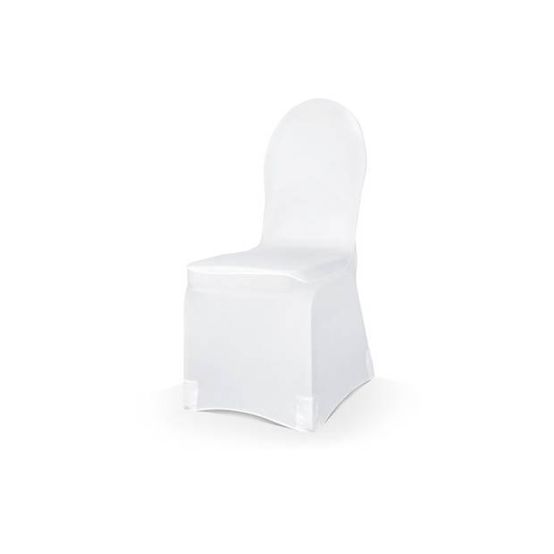 Set van 2x stuks universele witte elastische stoelhoezen 50 x 105 cm - Feestdecoratievoorwerp