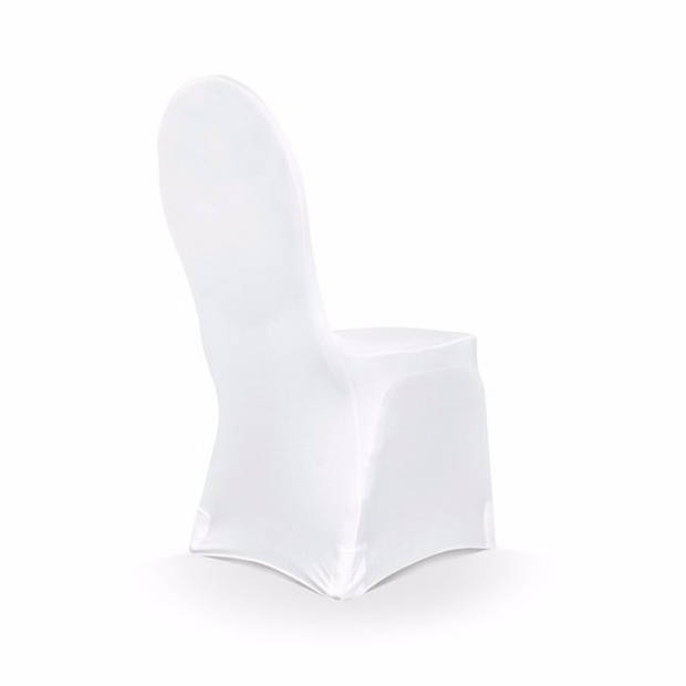 Set van 2x stuks universele witte elastische stoelhoezen 50 x 105 cm - Feestdecoratievoorwerp