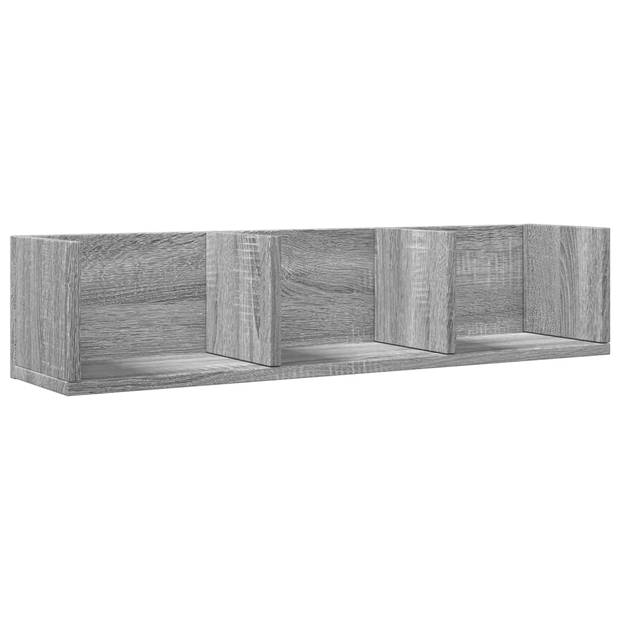 vidaXL Wandkasten 2 st 75x18x16,5 cm bewerkt hout grijs sonoma eiken