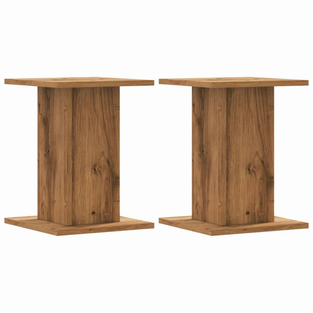 vidaXL Plantenstandaards 2 st 30x30x40 cm hout artisanaal eiken