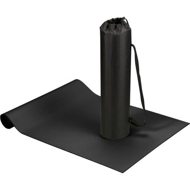 Zwarte yoga/fitness sportmat 60 x 170 cm - Fitnessmat