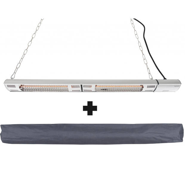 Sunred - COMBIDEAL - Heater & Hoes - Ultra lijn - Zilver – Hangend/Wand model - Terrasverwarmer –