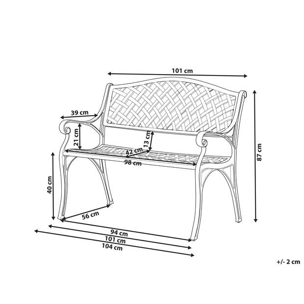 Beliani STAGGIA - Tuinbank-Bruin-Aluminium