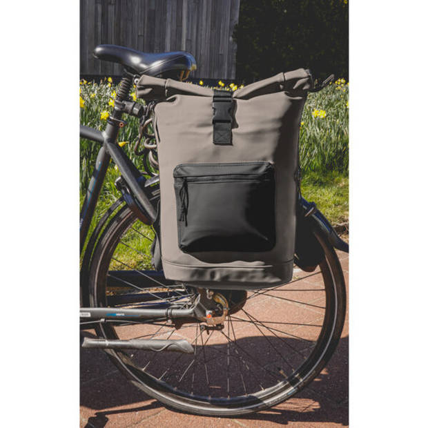 Norlander Dull PU Waterdichte Rugzak 26L - Roltop Rugzak - Fietsrugzak - Bruin