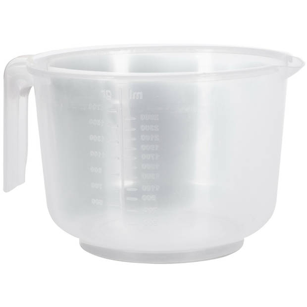 Keuken maatbeker/mengbeker - kunststof - transparant - 2500 ml - Maatbekers