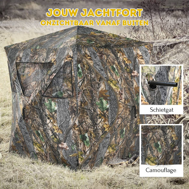 Costway Draagbare Pop-Up Camouflage Jacht tent Voor 3 Personen - Tent Jachtuitrusting - 180 x 200 x 167 cm