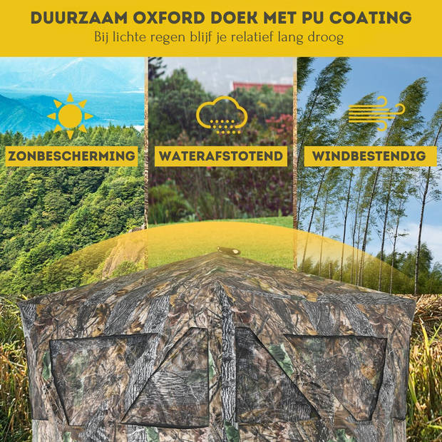 Costway Draagbare Pop-Up Camouflage Jacht tent Voor 3 Personen - Tent Jachtuitrusting - 180 x 200 x 167 cm