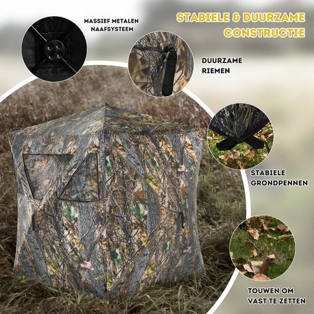 Costway Draagbare Pop-Up Camouflage Jacht tent Voor 3 Personen - Tent Jachtuitrusting - 180 x 200 x 167 cm