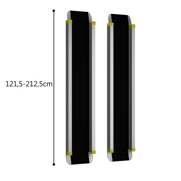 Costway 2 Verstelbare Telescopische Aluminium Oprijplaten - 121,5 - 212,5cm - Maximale Belasting 270kg