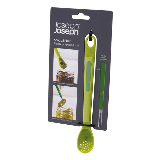 Joseph Joseph - Scoop&Pick Antipasta Lepel en Vork - Siliconen - Groen