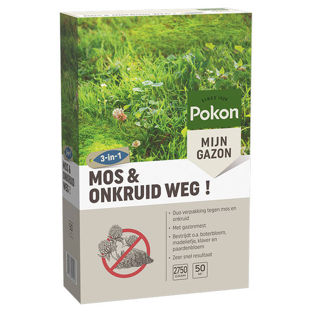 Pokon Mos en Onkruid Weg! 50m2 (3-in-1)