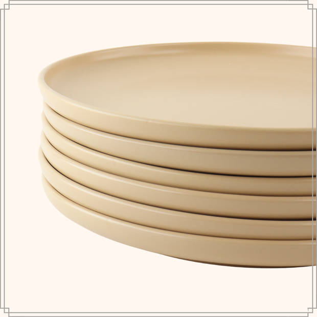 OTIX Diner - Bordenset - 12 Persoons - Beige - 27cm - Keramiek - ORCHID