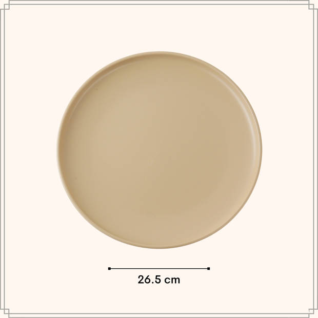 OTIX Diner - Bordenset - 12 Persoons - Beige - 27cm - Keramiek - ORCHID