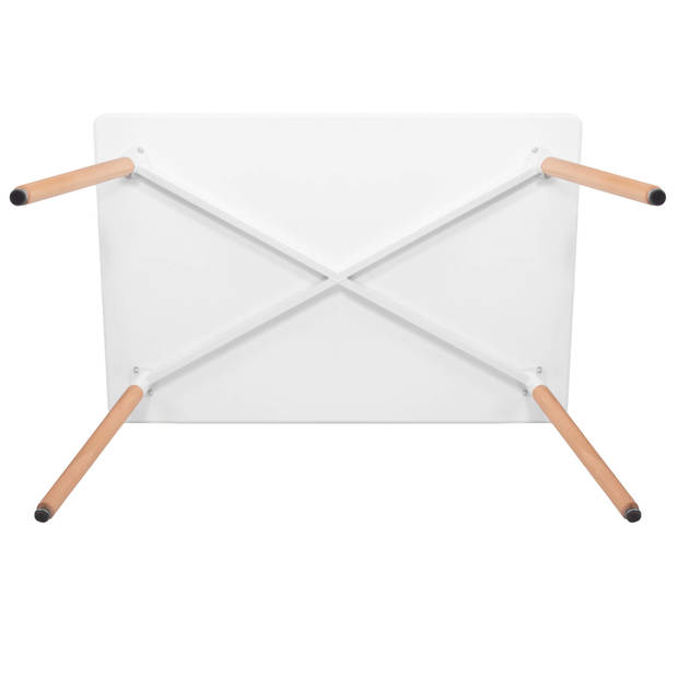 Springos Eettafel - Scandinavische Stijl - Woonkamer - Eetkamer - Wit - Rechthoekig - 120x80x74 cm