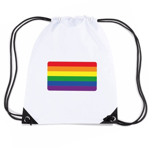 Nylon sporttas Regenboog vlag wit - Rugzakken