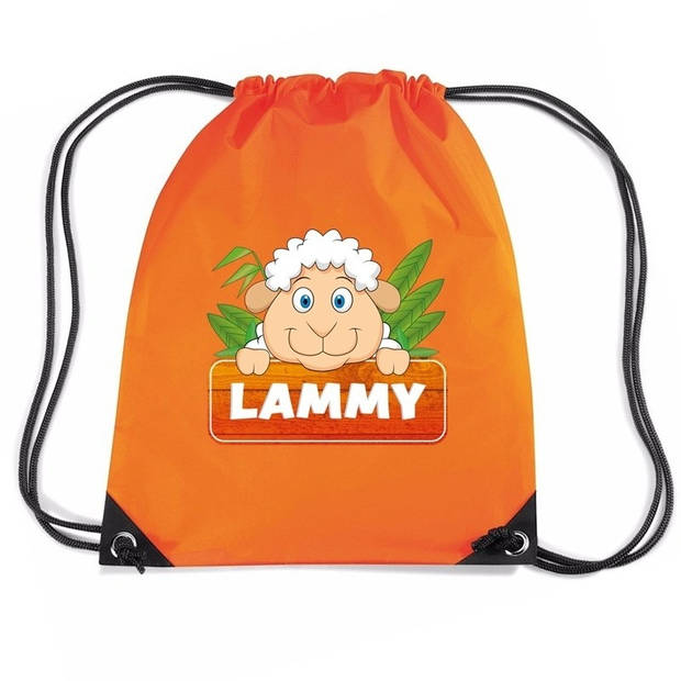 Lammy het schaapje trekkoord rugzak / gymtas oranje voor kinderen - Gymtasje - zwemtasje