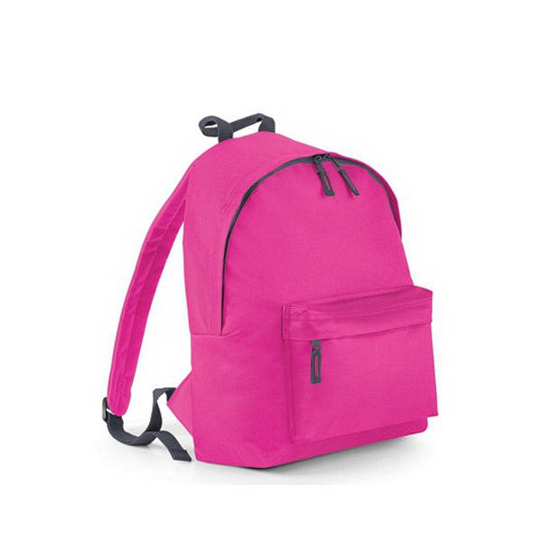 School/sport rugtas met voorvak - fuchsia roze - Rugzak vrije tijd - Schooltas - Gymtas - 18 Liter - Rugzak