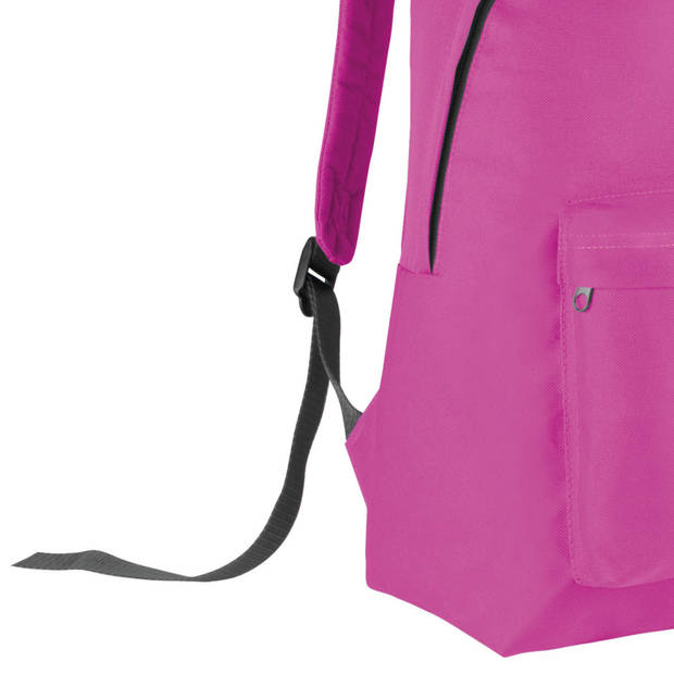 Kimood Schooltas/rugzak voor kinderen - 20 L - basisschool - lunchtas - fuchsia roze - 28 x 16 x 38 cm - Rugzak - kind