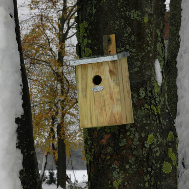 1x Vurenhouten vogelhuisjes/vogelhuizen 33 cm met spiegel dak - Vogelhuisjes