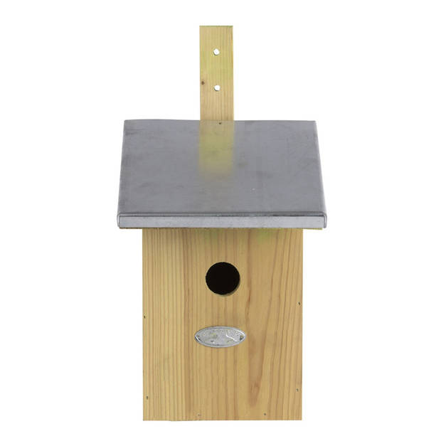 1x Vurenhouten vogelhuisjes/vogelhuizen 33 cm met spiegel dak - Vogelhuisjes