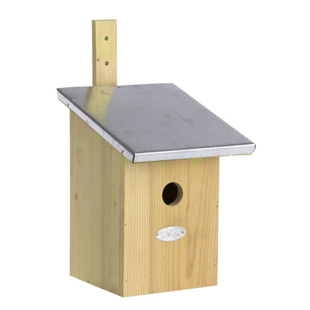 1x Vurenhouten vogelhuisjes/vogelhuizen 33 cm met spiegel dak - Vogelhuisjes