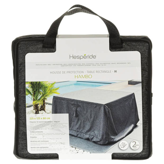 Hesperide Tuinmeubel bescherm hoes Hambo - grijs - polyester - waterafstotend - 225 x 125 x 80 cm - Loungesethoes